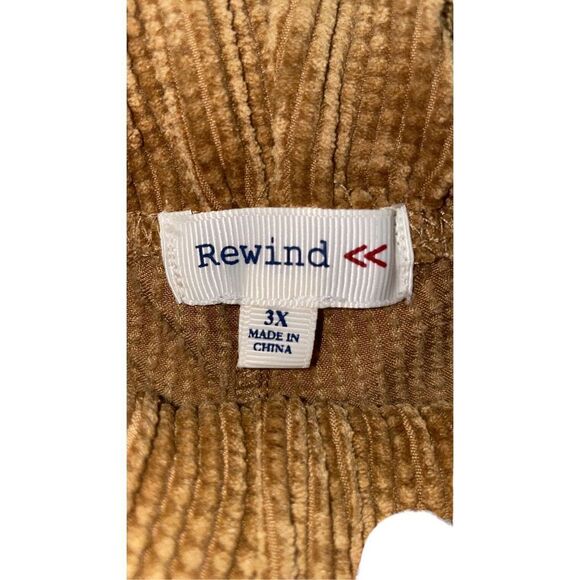 Rewind Womens Tan/Wheat Corduroy Pants  Soft Dress Pants Size 3XL NWT - Picture 3 of 4